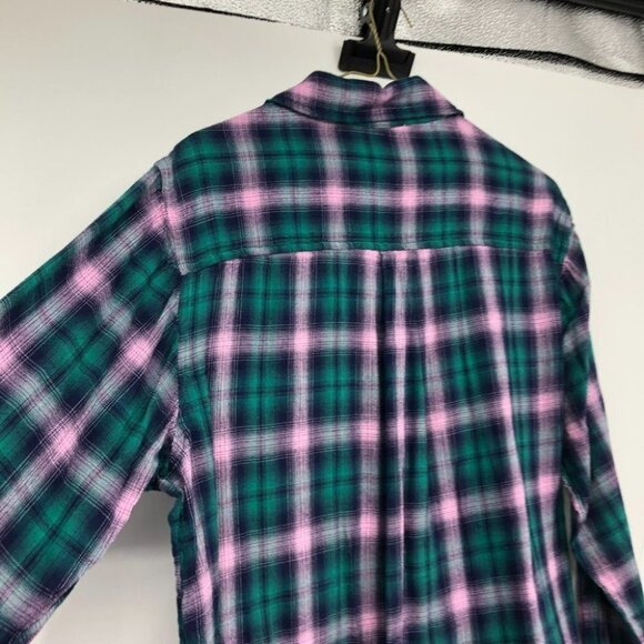 BP Green  and pink plaid button down flannel shirt - Picture 11 of 13